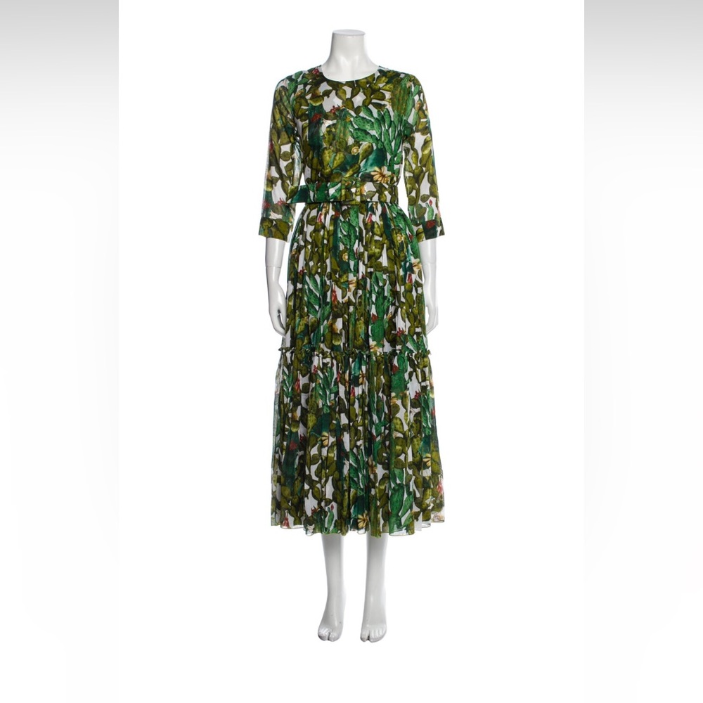 Elegant Green Floral Dress Samantha sung Melanie dress USA 4 small